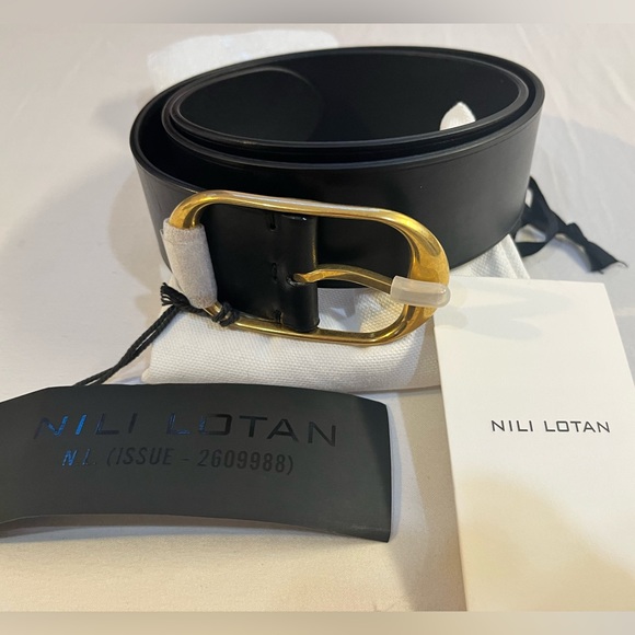Nili Belt in Black & Antique Brass - Picture 2 of 5